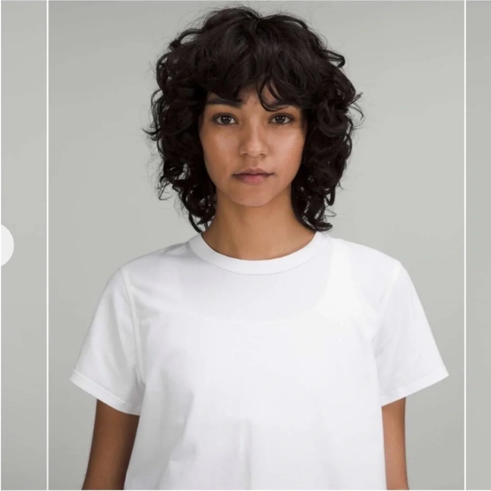 Lululemon Classic-Fit Cotton-Blend T-Shirt Cropped Short Sleeve White